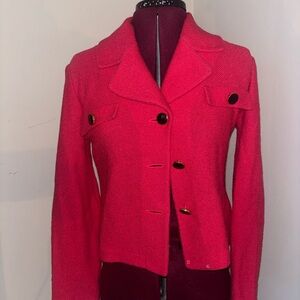 St. John Fuchsia Blazer with Gold Accents